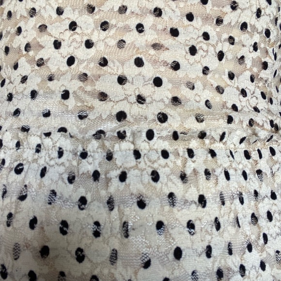 Anthropologie Meadow Rue Marigny cream with black polka dot maxi dress - Picture 7 of 15